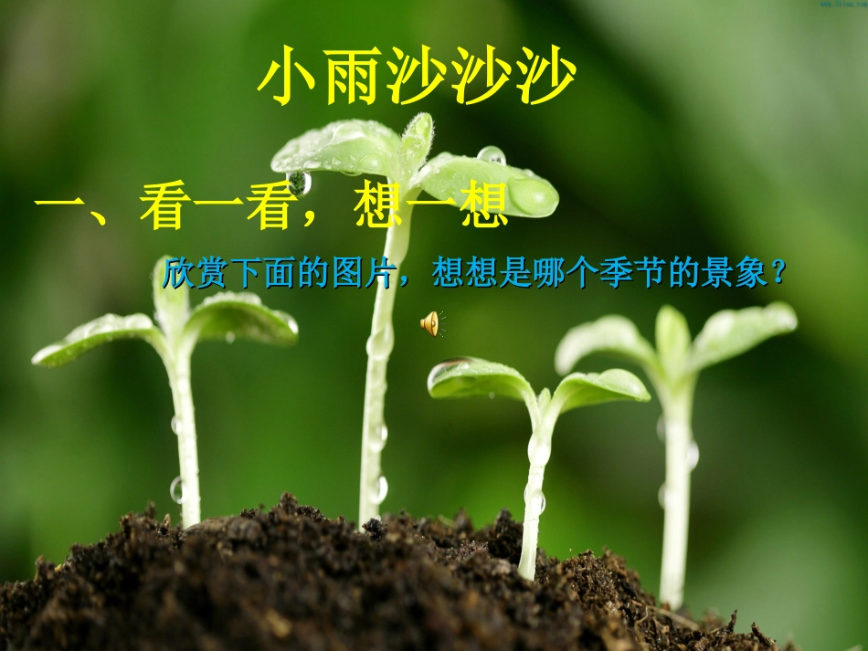 教学课件：小学音乐人教版（简谱）一年级下册第二单元　春天来了唱歌　小雨沙沙（张雯雯老师）_第1页
