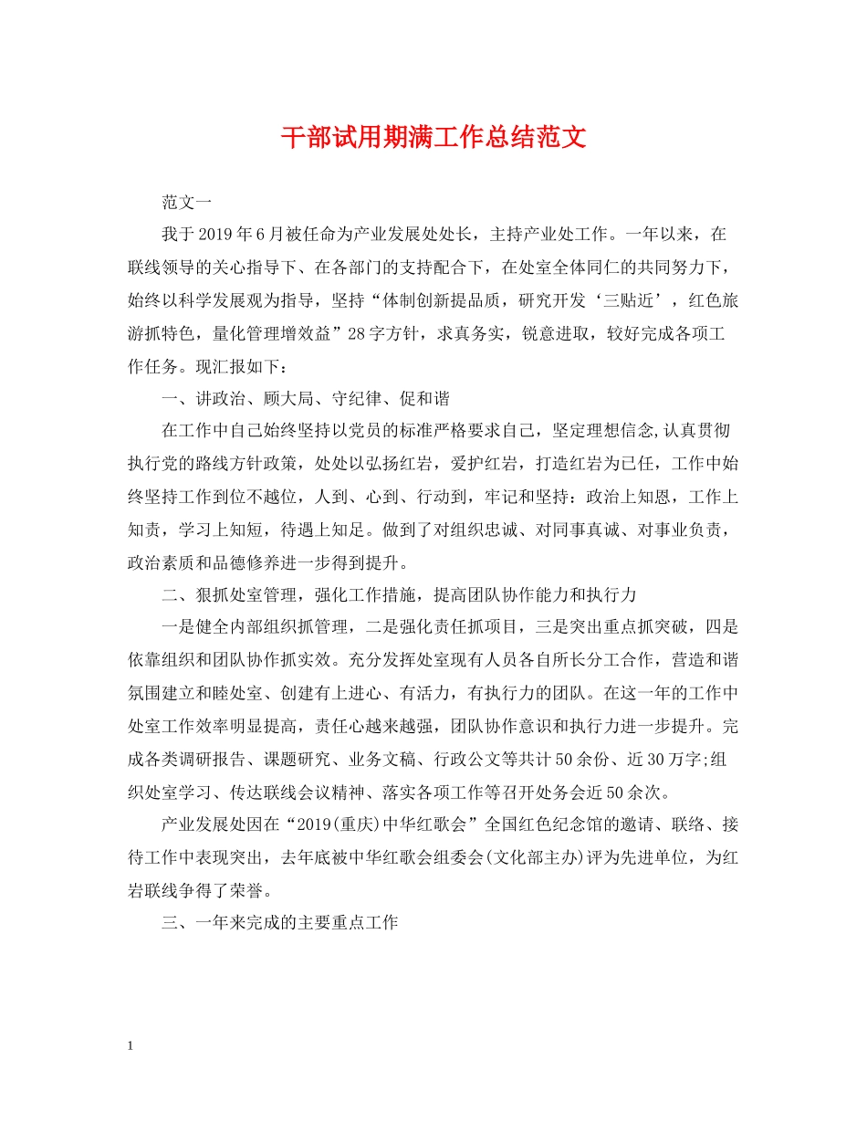 干部试用期满工作总结范文_第1页