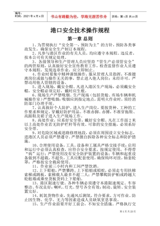 港口安全技术操作规程(DOC46页)