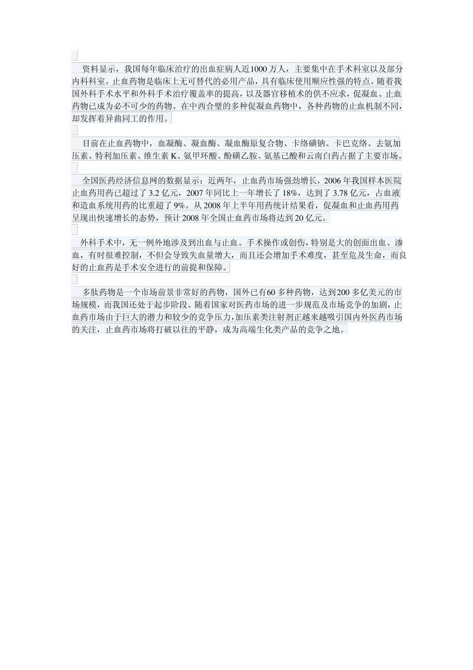 止血类药物目前仅占血液和造血系统用药大类10_第3页