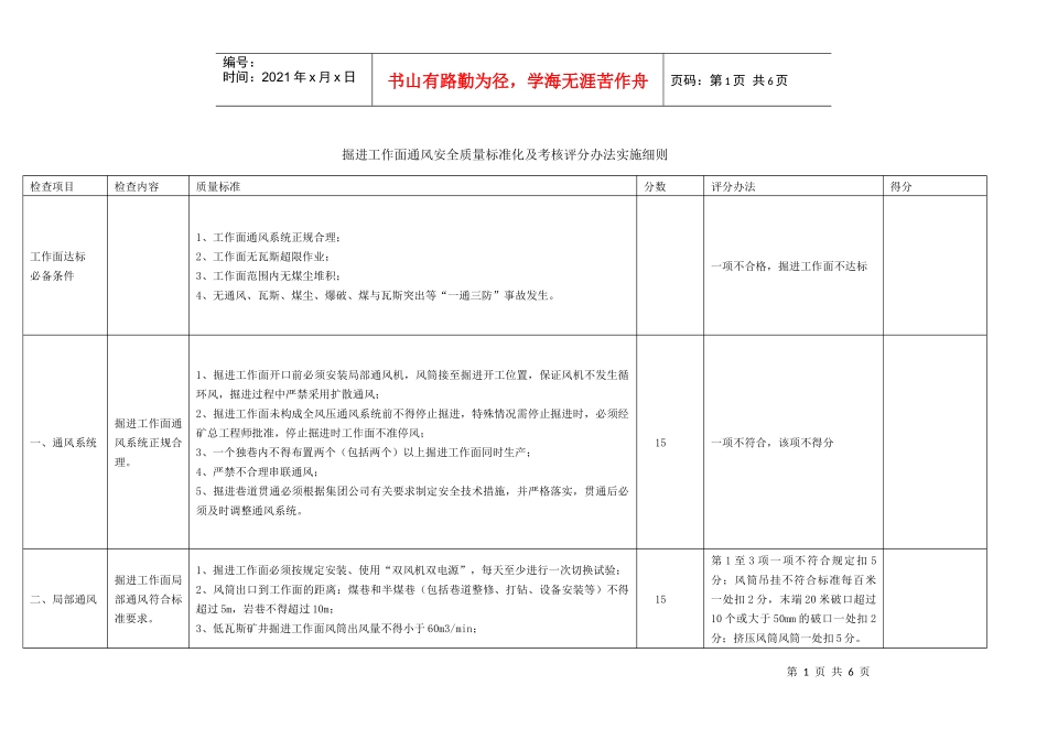 采掘工作面通风质量标准化_第1页