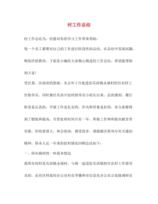 村工作总结2