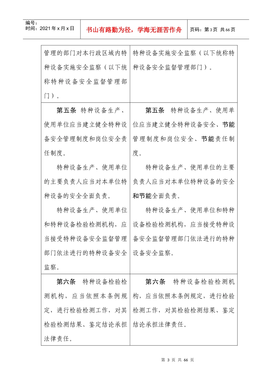 《特种设备安全监察条例》修订前后对照表doc-《特种设备_第3页
