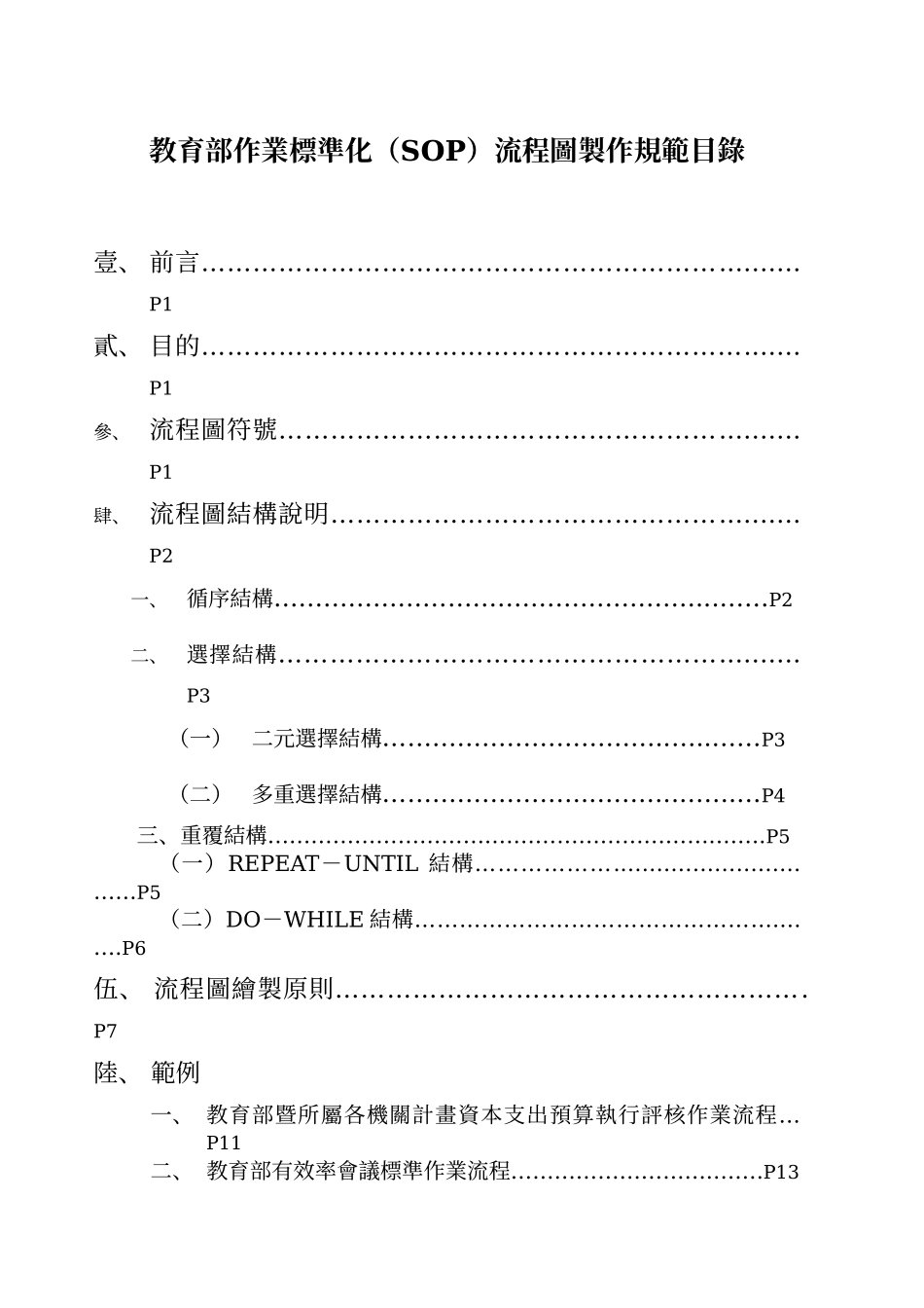 教育部作业标准化(SOP)流程图制作规范目录_第1页