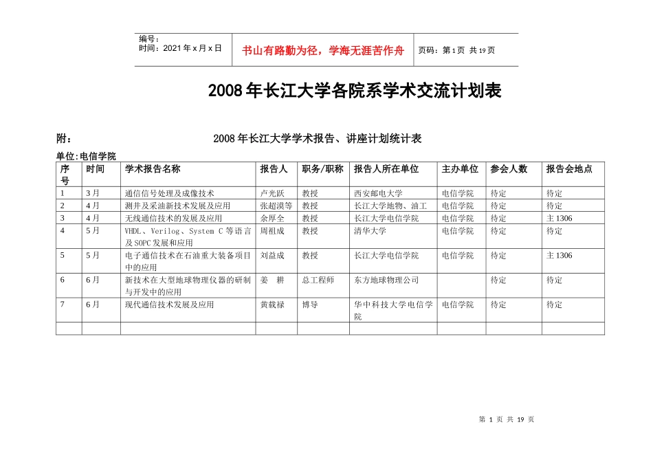 邀请国内外知名专家教授来校进行学术交流统计表_第1页