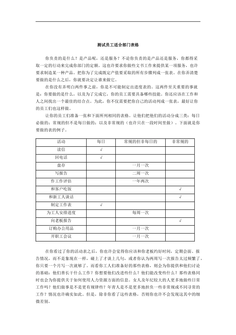 测试员工适合部门表格_第1页