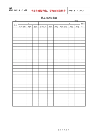 6 员工培训记录表