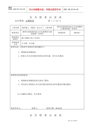 周安全检查记录表(DOC30页)