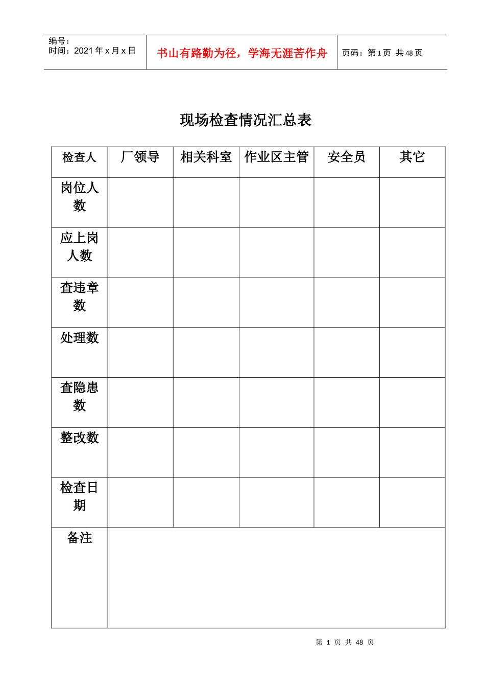 三高炉班组安全综合管理记录表模板_第2页