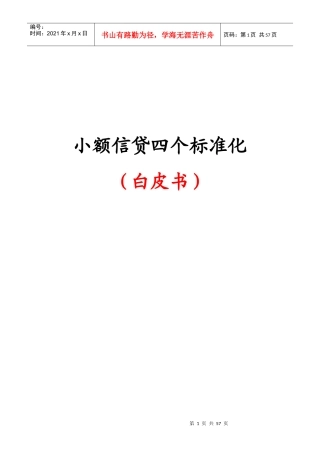 小额信贷四个标准化