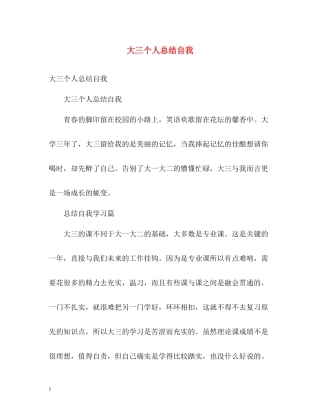 大三个人总结自我