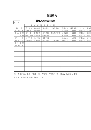 企业管理表格-管理人员升迁计划表