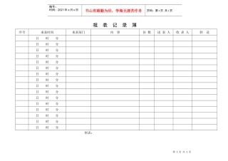 销售报表记录簿