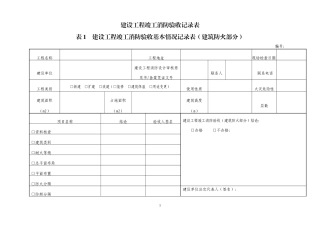 建设工程竣工消防验收记录表(工程竣工验收报告)