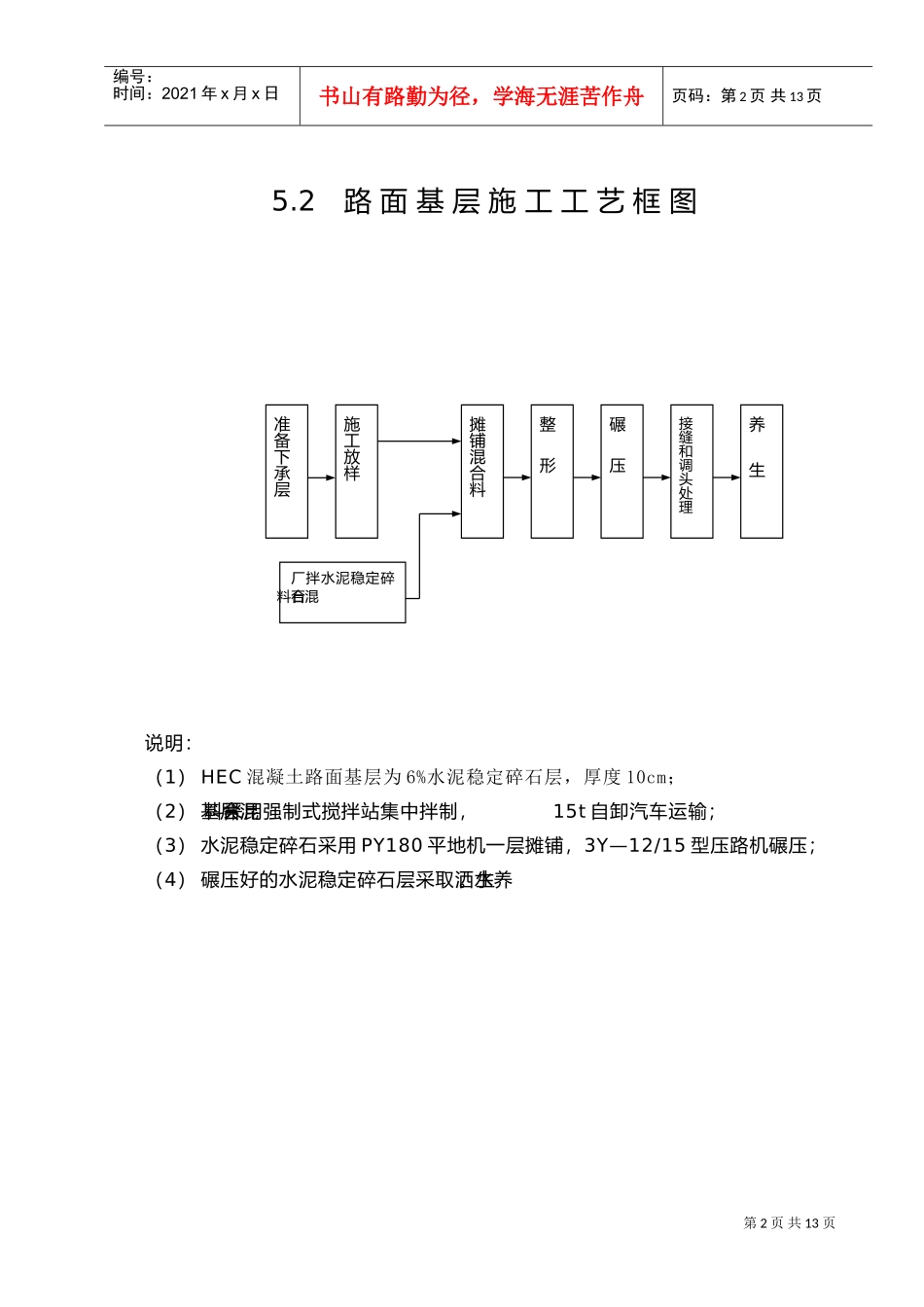 表5主要分项工程的施工工艺框图和文字说明(DOC13页)_第2页
