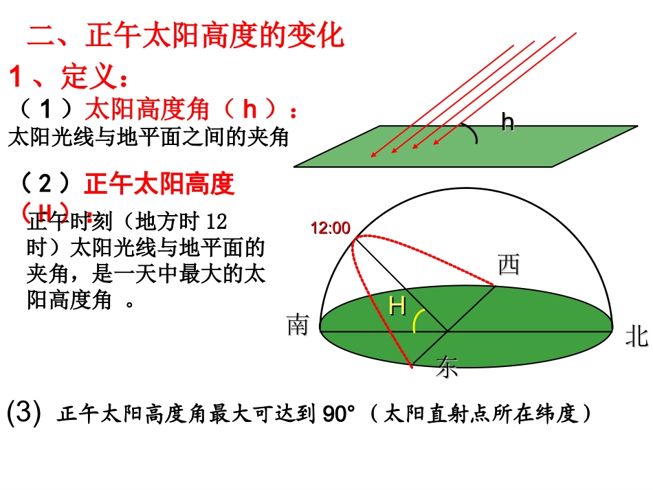 地球自转和公转的地理意义--正午太阳高度角_第2页