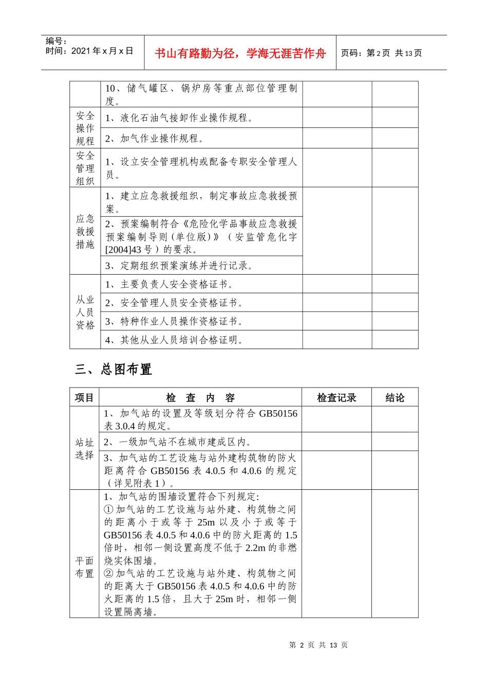 液化石油气加气站安全检查表(试行)_第2页