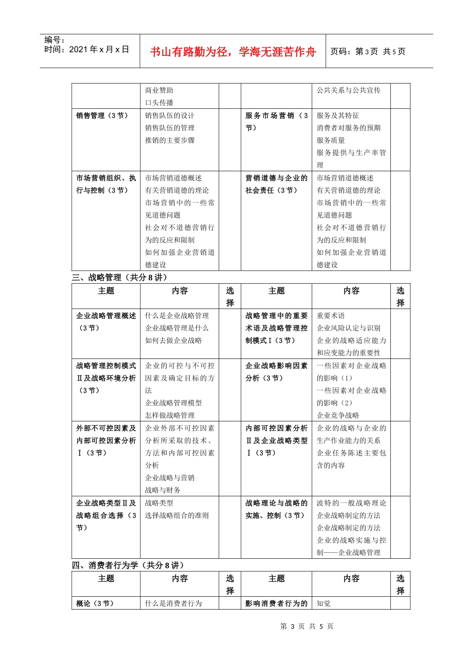 银河培训课程集体授课课程选择表_第3页