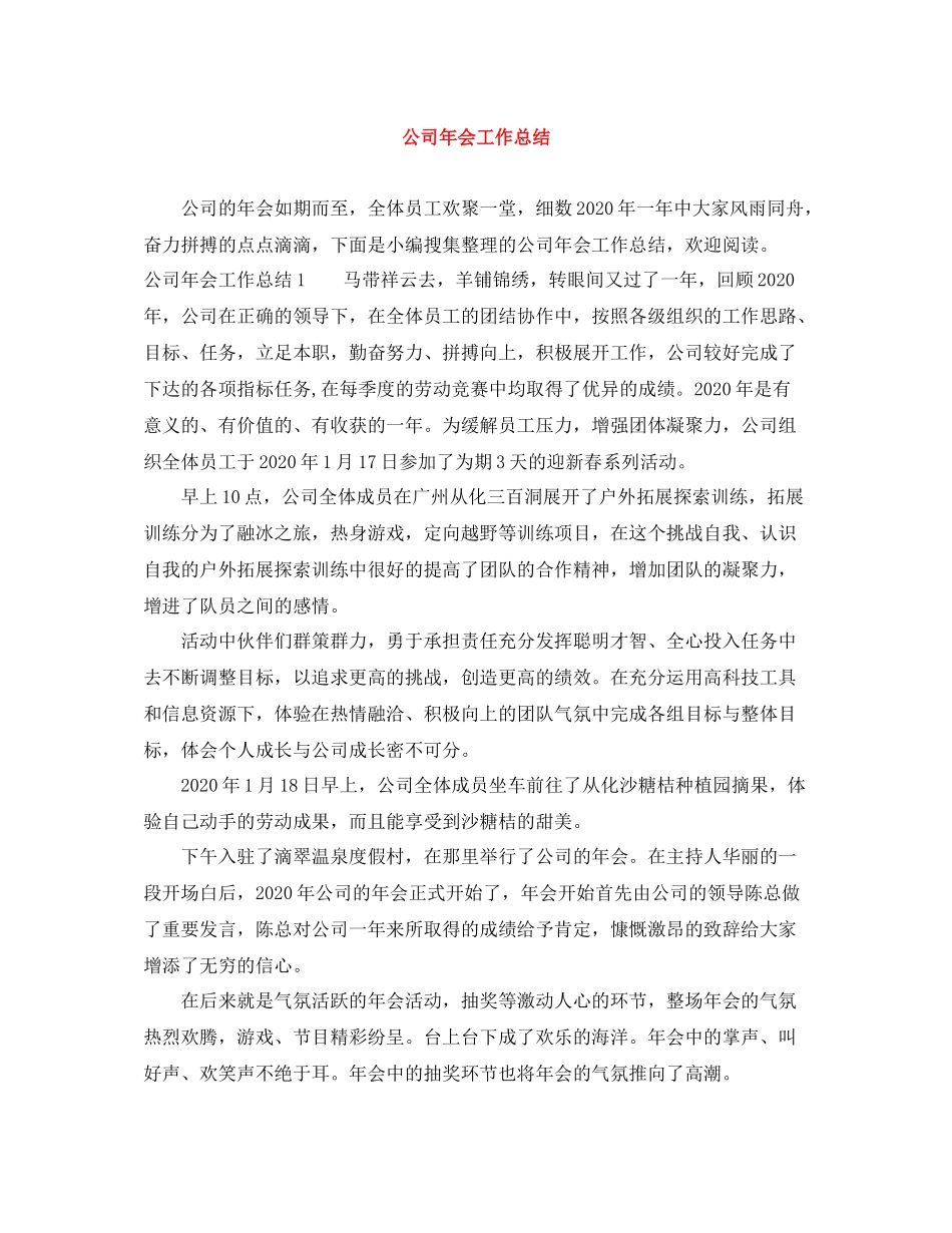 公司年会工作总结2_第1页