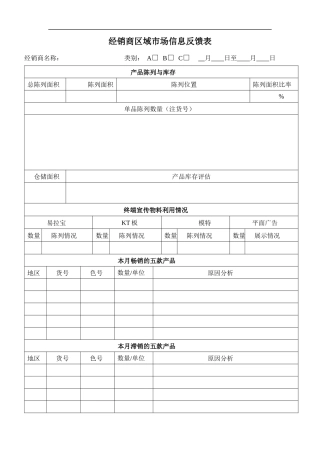 经销商区域市场信息反馈表(1)