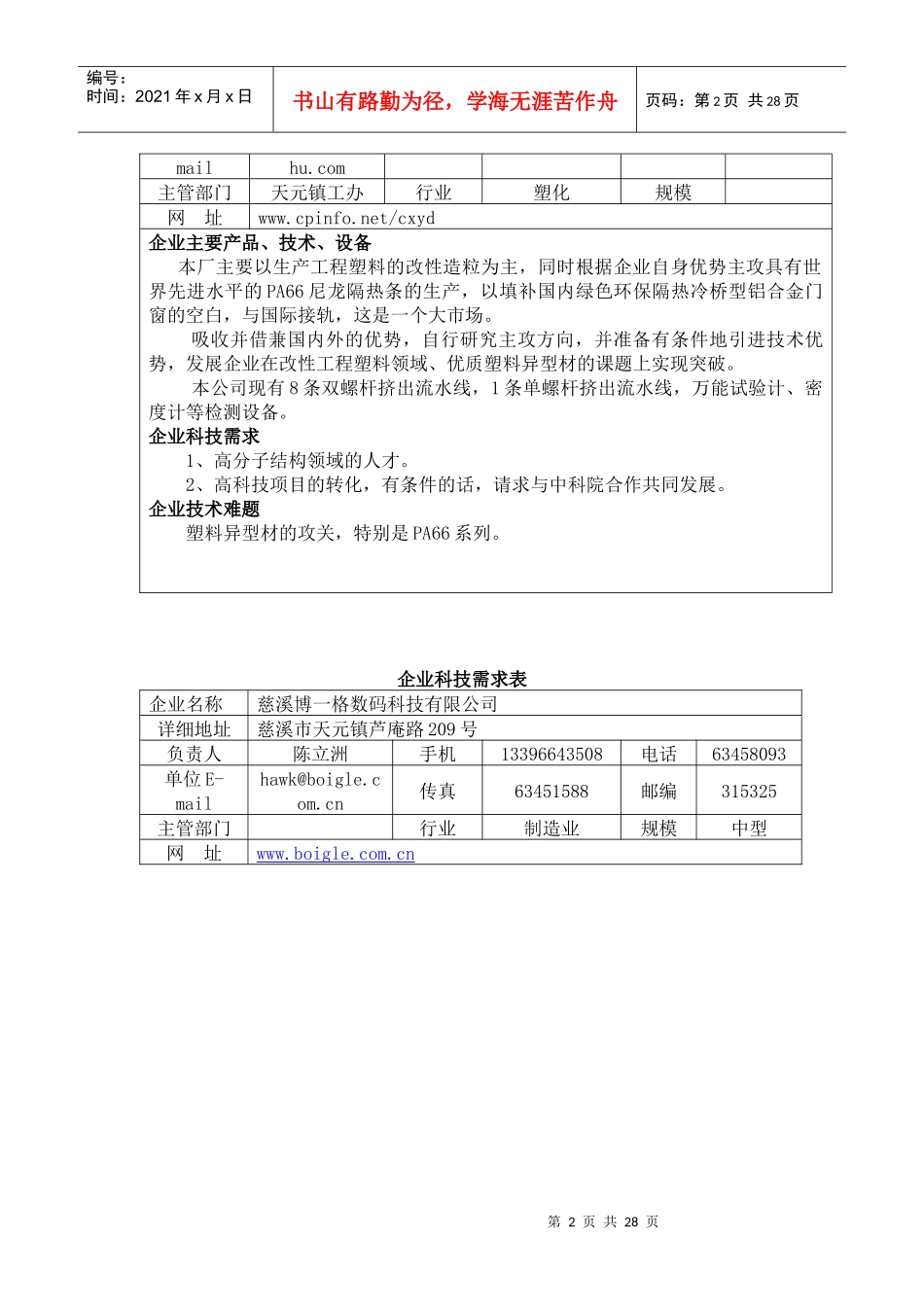 1011收-2企业科技需求表_第2页