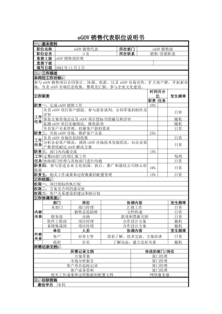 UNIDA信息产业公司eGOV销售部eGOV销售代表职位说明书