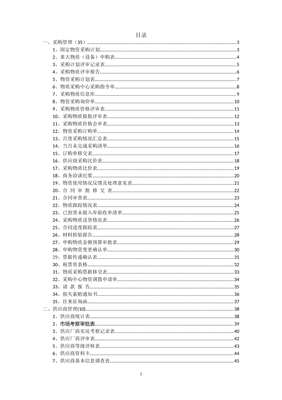 采购中心表格拟定45张)_第1页