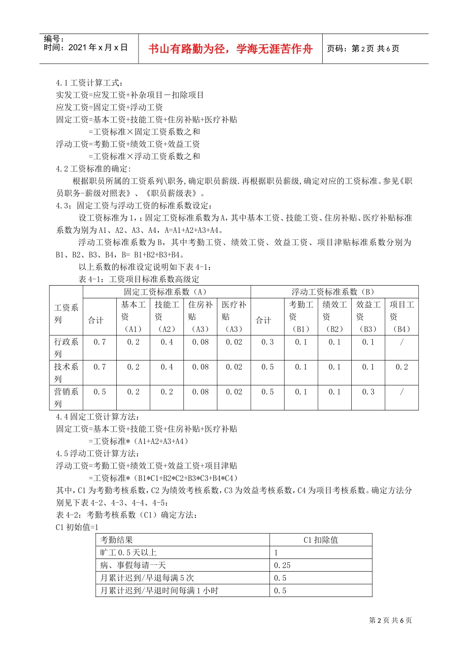 职工工资制度手册_第2页