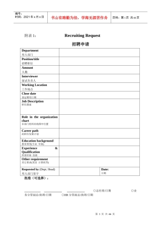 人力资源管理表格全套（DOC63页）
