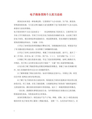 电子商务顶岗个人实习总结