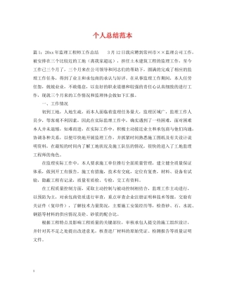 个人总结范本
