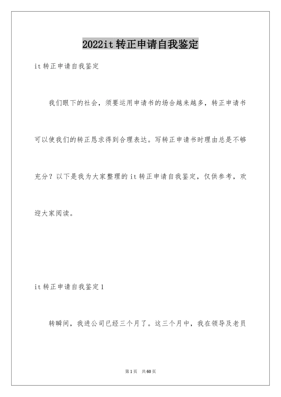2024it转正申请自我鉴定_第1页