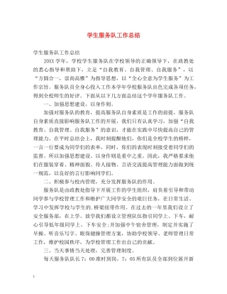 学生服务队工作总结 