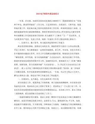 电子商务年度总结范文