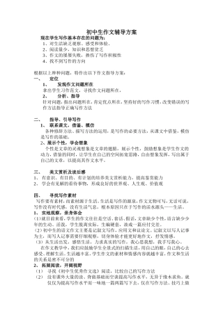 初中生作文辅导方案