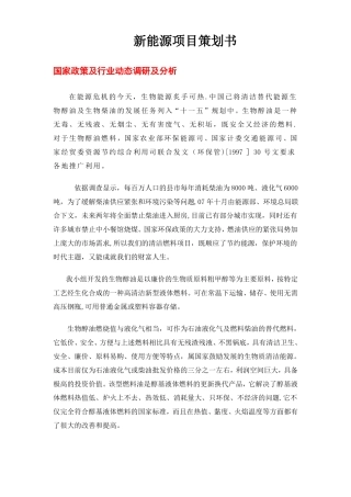 新能源项目策划书