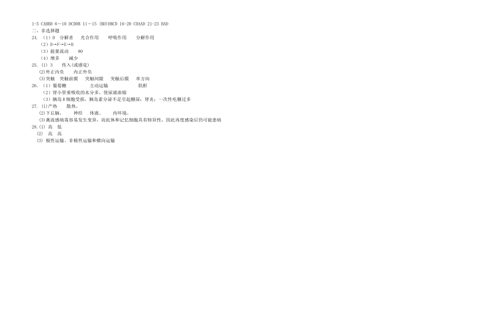 龙泉中学高三生物周练（22）——田四清_第3页