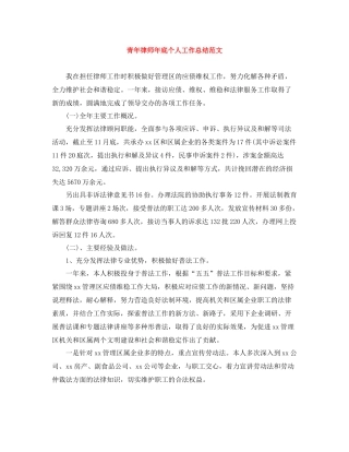 青年律师年底个人工作总结范文