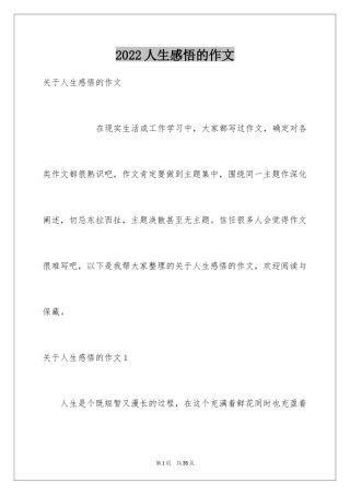 2024人生感悟的作文_2