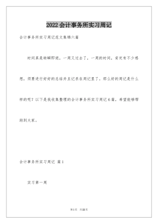2024会计事务所实习周记