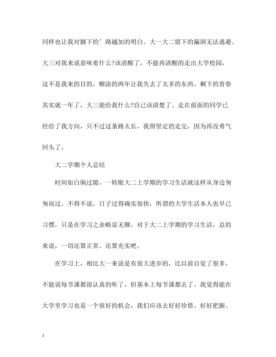 大二上学期自我总结2_第3页