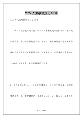 2024人生感悟短句65条_1