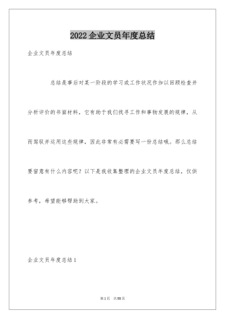 2024企业文员年度总结