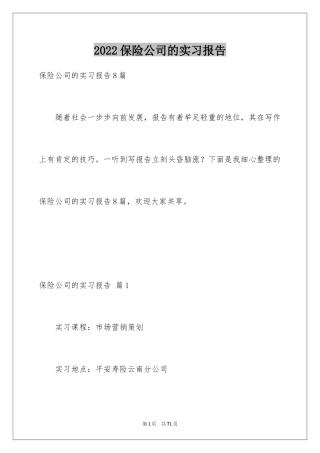 2024保险公司的实习报告_2