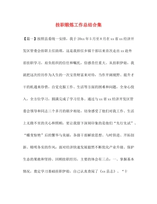 挂职锻炼工作总结合集