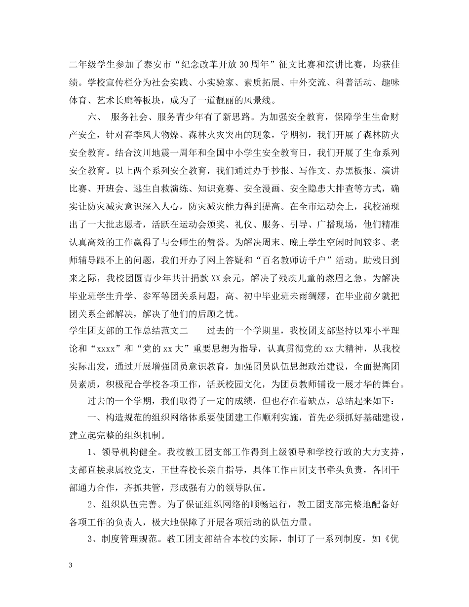 学生团支部的工作总结 _第3页