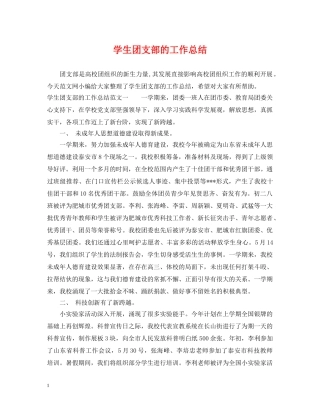 学生团支部的工作总结 