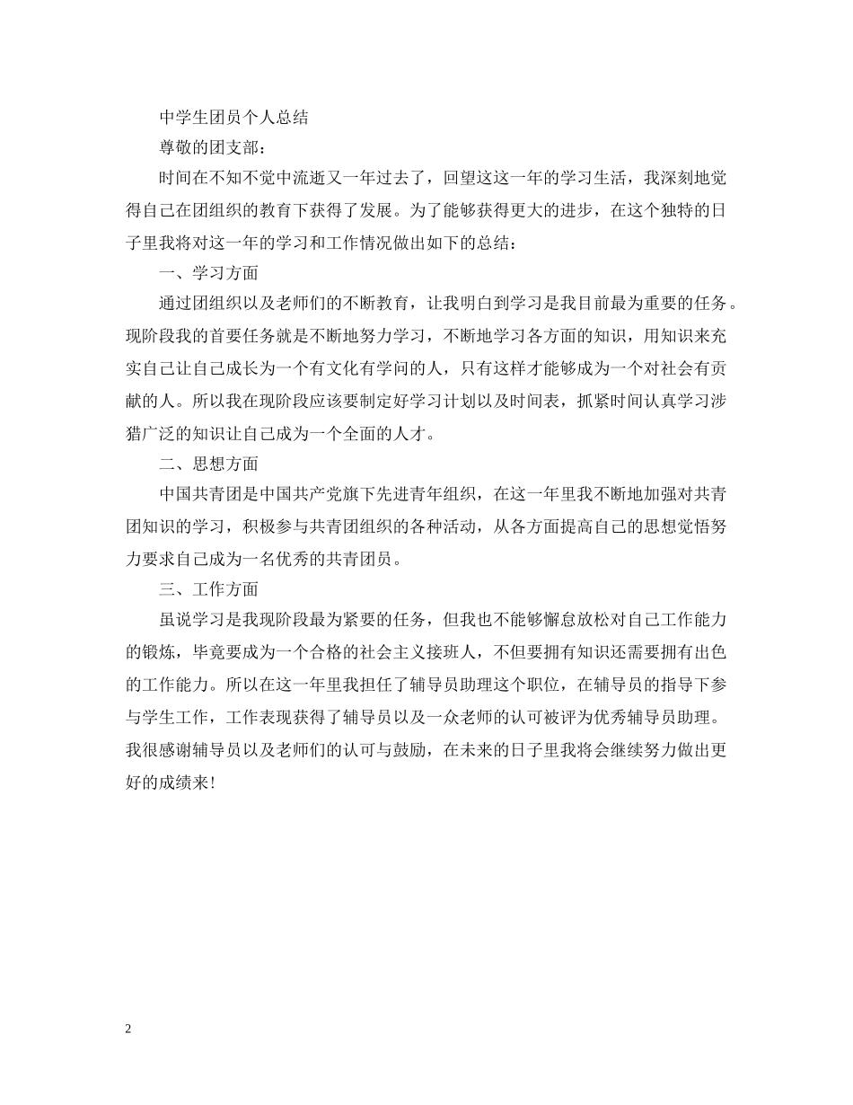 学生团员个人总结范文 _第2页