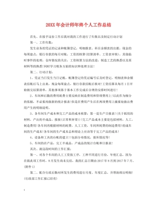 会计师年终个人工作总结