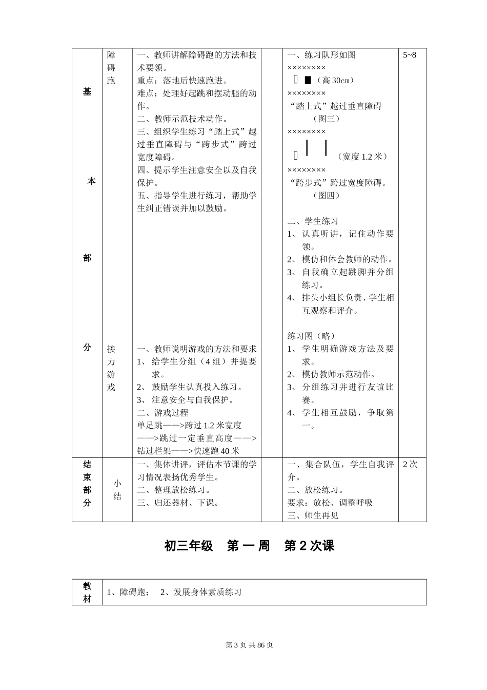 初三九年级体育课教案全集_第3页